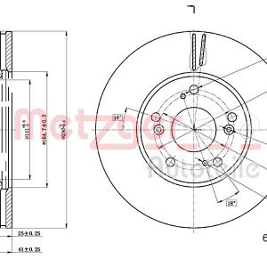Disc frana HONDA CIVIC IX (FK) 1.4 i-VTEC (FK1) benzina 99 cai METZGER 6110861