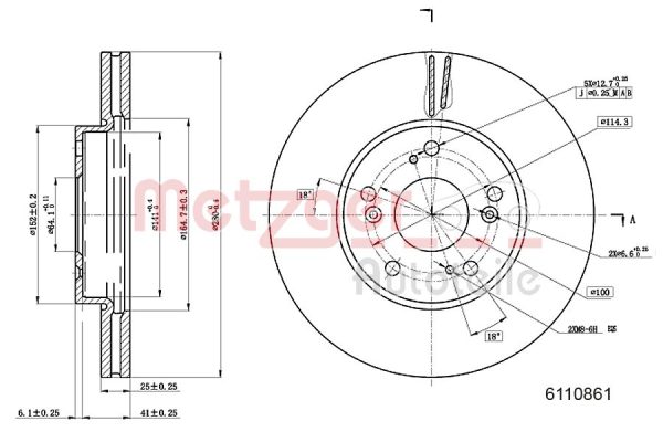 Disc frana HONDA CIVIC IX (FK) 1.4 i-VTEC (FK1) benzina 99 cai METZGER 6110861