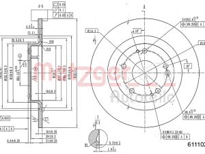 Disc frana HONDA CIVIC X limuzina (FC_) 1.0 iVTEC (FC9) benzina 126 cai METZGER 6111028