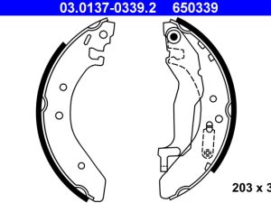 Set saboti frana HONDA CIVIC VI Fastback (MA, MB) 1.4 i (MA8, MB2) benzina 75 cai ATE 03.0137-0339.2