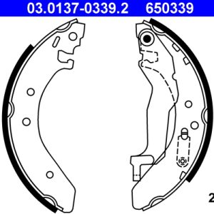 Set saboti frana HONDA CIVIC VI Fastback (MA, MB) 1.4 i (MA8, MB2) benzina 75 cai ATE 03.0137-0339.2