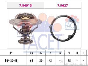 Termostat lichid racire HONDA CIVIC VIII Hatchback (FN, FK) 2.2 CTDi (FK3) diesel 140 cai FACET 7.8491