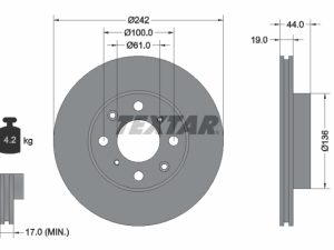 Disc frana HONDA CIVIC IV Shuttle (EE, EF) 1.4 i 16V (EE1) benzina 90 cai TEXTAR 92060700