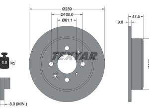 Disc frana HONDA CIVIC V limuzina (EG, EH) 1.5 benzina 90 cai TEXTAR 92077903