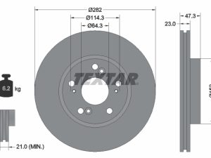 Disc frana HONDA CIVIC VII Hatchback (EU, EP, EV) 1.4 iS (EP1, EU5, EU7) benzina 90 cai TEXTAR 92128400