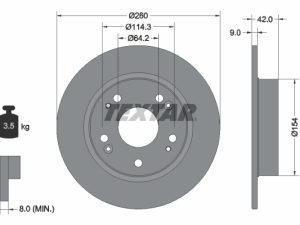 Disc frana HONDA CIVIC VIII limuzina (FD, FA) 1.3 (FD3) benzina 116 cai TEXTAR 92164303