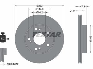 Disc frana HONDA CR-Z (ZF) 1.5 IMA (ZF1) benzina/elector 124 cai TEXTAR 92175803