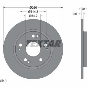 Disc frana HONDA CR-Z (ZF) 1.5 IMA (ZF1) benzina/elector 124 cai TEXTAR 92224103