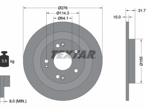 Disc frana HONDA CIVIC IX (FK) 1.4 i-VTEC (FK1) benzina 99 cai TEXTAR 92252603