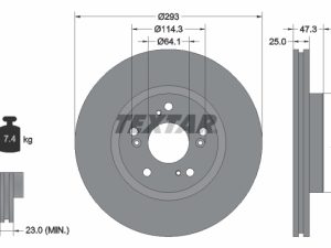 Disc frana HONDA CIVIC IX (FK) 1.6 i-DTEC (FK3) diesel 120 cai TEXTAR 92257303