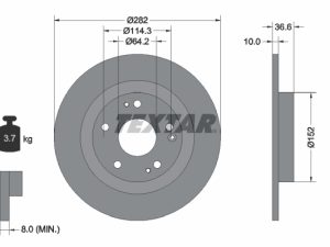Disc frana HONDA CIVIC X limuzina (FC_) 1.0 iVTEC (FC9) benzina 126 cai TEXTAR 92301303