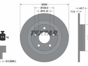 Disc frana HONDA CIVIC X hatchback (FC_, FK_) 2.0 Type-R (FK8) benzina 320 cai TEXTAR 92308403