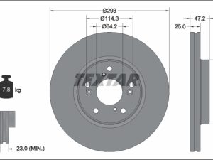 Disc frana HONDA HR-V (RU) 1.5 (RU1) benzina 130 cai TEXTAR 92321303