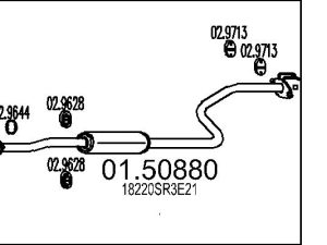 Toba esapamet intermediara HONDA CIVIC V Hatchback (EG) 1.5 i 16V (EG4) benzina 90 cai MTS 01.50880