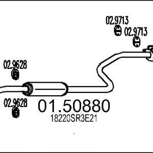 Toba esapamet intermediara HONDA CIVIC V Hatchback (EG) 1.5 i 16V (EG4) benzina 90 cai MTS 01.50880