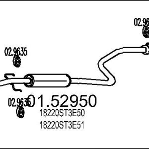Toba esapamet intermediara HONDA CIVIC VI Fastback (MA, MB) 1.5 16V (MB3) benzina 114 cai MTS 01.52950