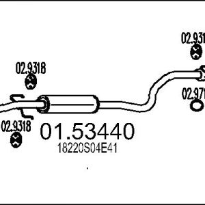 Toba esapamet intermediara HONDA CIVIC VI Hatchback (EJ, EK) 1.4 i (EJ9) benzina 75 cai MTS 01.53440
