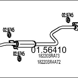 Toba esapamet intermediara HONDA CIVIC V cupe (EJ) 1.5 i LSi (EJ2) benzina 101 cai MTS 01.56410