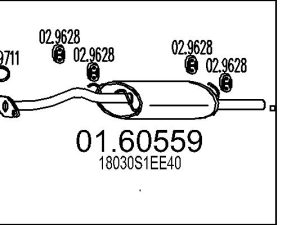 Toba esapament finala HONDA CIVIC VI Aerodeck (MB, MC) 1.4 16V (MB8) benzina 75 cai MTS 01.60559