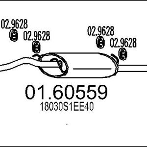 Toba esapament finala HONDA CIVIC VI Aerodeck (MB, MC) 1.4 16V (MB8) benzina 75 cai MTS 01.60559