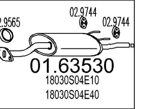 Toba esapament finala HONDA CIVIC V cupe (EJ) 1.6 i Vtec (EJ1) benzina 125 cai MTS 01.63530