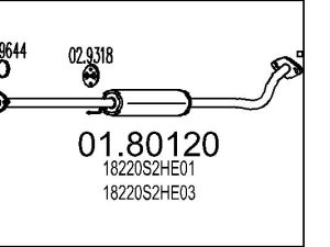 Toba esapamet intermediara HONDA HR-V (GH_) 1.6 16V (GH1, GH3) benzina 105 cai MTS 01.80120
