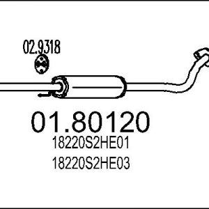Toba esapamet intermediara HONDA HR-V (GH_) 1.6 16V (GH1, GH3) benzina 105 cai MTS 01.80120