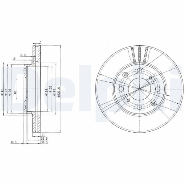 Disc frana HONDA CIVIC VI cupe (EJ, EM1) 1.6 (EJ6) benzina 107 cai DELPHI BG2673