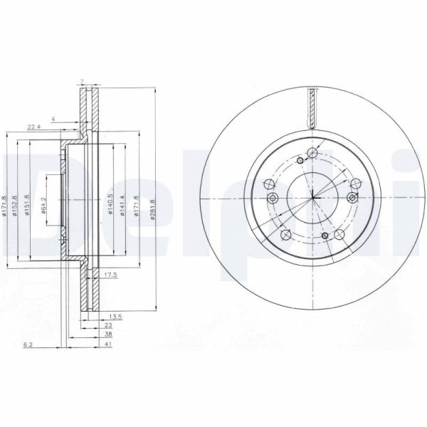 Disc frana HONDA CIVIC VIII Hatchback (FN, FK) 1.4 (FK1) benzina 83 cai DELPHI BG3980C