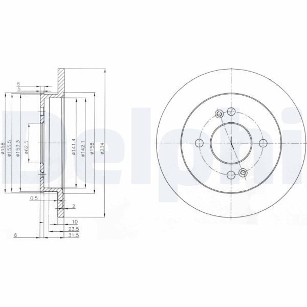 Disc frana HONDA NSX I Cabriolet (NA) 3.0 24V Vtec Automatic (NA1) benzina 256 cai DELPHI BG3981C