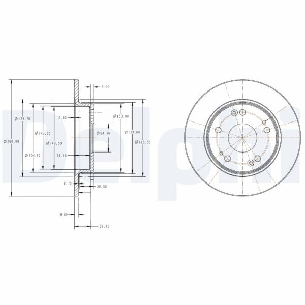 Disc frana HONDA CIVIC VIII Hatchback (FN, FK) 1.4 (FK1) benzina 83 cai DELPHI BG4118C