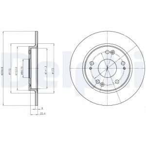 Disc frana HONDA CR-Z (ZF) 1.5 IMA (ZF1) benzina/elector 124 cai DELPHI BG4280