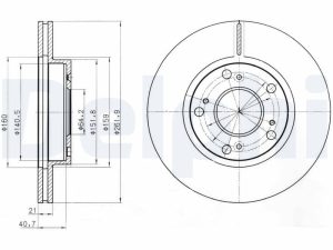 Disc frana HONDA CIVIC VIII limuzina (FD, FA) 1.3 IMA (FA3, FD3) benzina/elector 95 cai DELPHI BG4294