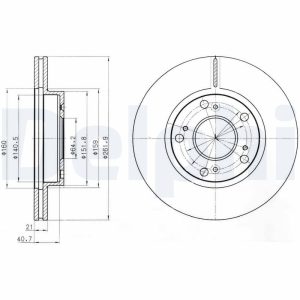 Disc frana HONDA CIVIC VIII limuzina (FD, FA) 1.3 IMA (FA3, FD3) benzina/elector 95 cai DELPHI BG4294