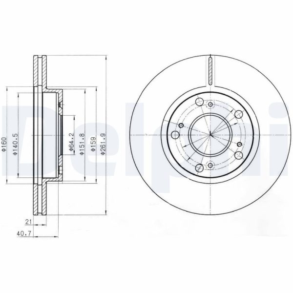 Disc frana HONDA CIVIC VIII limuzina (FD, FA) 1.3 IMA (FA3, FD3) benzina/elector 95 cai DELPHI BG4294