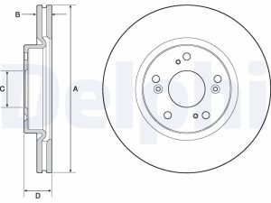 Disc frana HONDA CIVIC IX (FK) 1.6 i-DTEC (FK3) diesel 120 cai DELPHI BG4698C