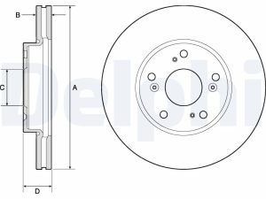 Disc frana HONDA CIVIC X limuzina (FC_) 1.0 iVTEC (FC9) benzina 126 cai DELPHI BG4741C