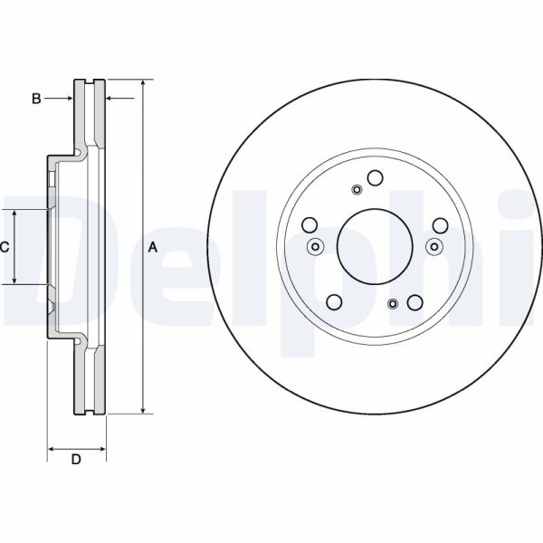 Disc frana HONDA CIVIC X hatchback (FC_, FK_) 1.0 VTEC (FK6) benzina 129 cai DELPHI BG4741C