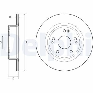 Disc frana HONDA HR-V (RU) 1.5 (RU1) benzina 130 cai DELPHI BG4801C