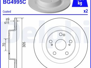 Disc frana HONDA CIVIC X hatchback (FC_, FK_) 2.0 Type-R (FK8) benzina 320 cai DELPHI BG4995C