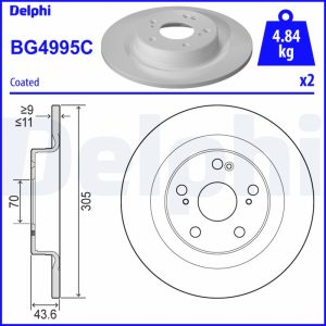 Disc frana HONDA CIVIC X hatchback (FC_, FK_) 2.0 Type-R (FK8) benzina 320 cai DELPHI BG4995C