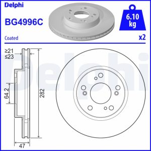 Disc frana HONDA CIVIC X hatchback (FC_, FK_) 1.0 VTEC (FK6) benzina 129 cai DELPHI BG4996C