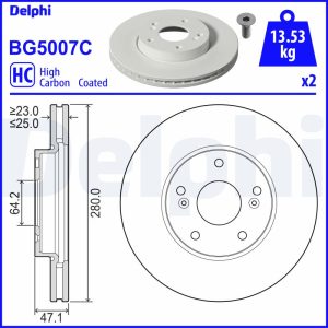 Disc frana HONDA CIVIC IX (FK) 1.4 i-VTEC (FK1) benzina 99 cai DELPHI BG5007C