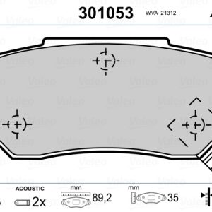 Placute frana HONDA CIVIC IV Hatchback (EC, ED, EE, EF) 1.5 i 16V (ED6) benzina 90 cai VALEO 301053