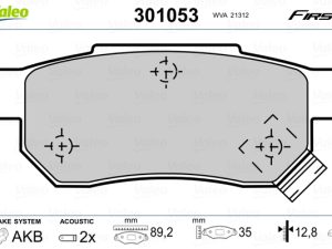 Placute frana HONDA CIVIC VI Fastback (MA, MB) 1.4 i (MA8, MB2) benzina 75 cai VALEO 301053