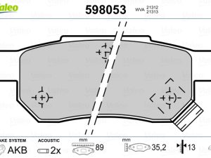 Placute frana HONDA CIVIC VI Fastback (MA, MB) 1.4 i (MA8, MB2) benzina 75 cai VALEO 598053