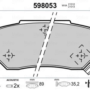 Placute frana HONDA CIVIC VI Hatchback (EJ, EK) 1.5 benzina 90 cai VALEO 598053