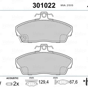 Placute frana HONDA CIVIC VII Hatchback (EU, EP, EV) 1.4 i (EP1, EU7) benzina 75 cai VALEO 301022