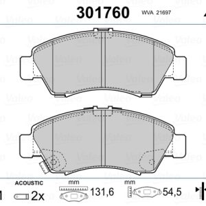 Placute frana HONDA CIVIC V cupe (EJ) 1.5 i LSi (EJ2) benzina 101 cai VALEO 301760