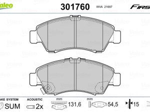 Placute frana HONDA CIVIC V Hatchback (EG) 1.3 16V (EG3) benzina 75 cai VALEO 301760